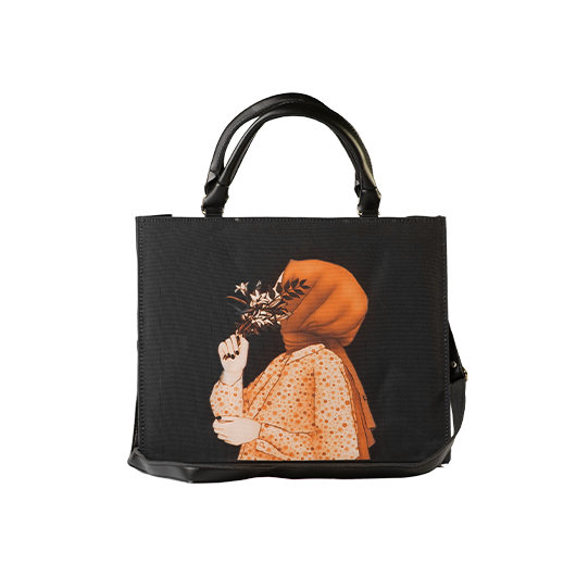 Black bag with hijab illustration1