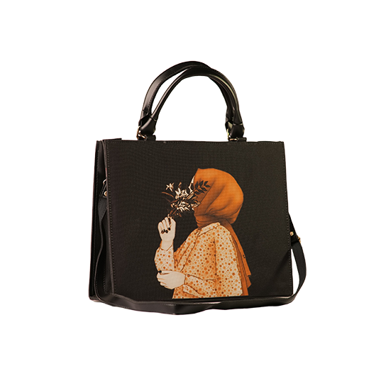 Black bag with hijab illustration1