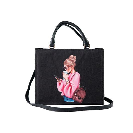 Cream bag with illustration1
