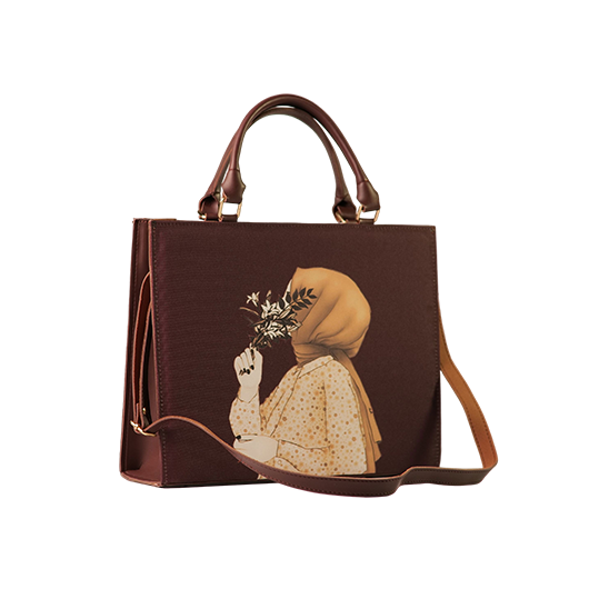 Black bag with hijab illustration1