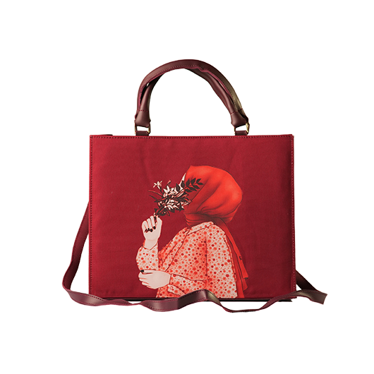 Black bag with hijab illustration1