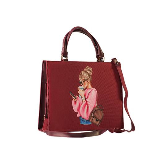 Cream bag with illustration1